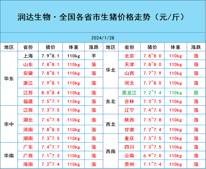 1月28日猪价行情